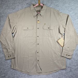 NEW C.E. Schmidt Workwear Long Sleeve Work Shirt Khaki Tan Men's 2XLT  TALL  NWT